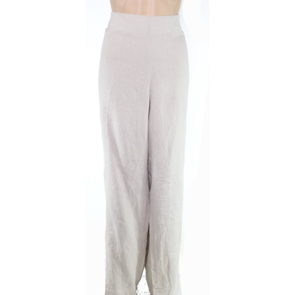 Women's Pants Stone Plus Linen Wide Leg Back Zip 16W
