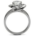 thumbnail image 4 of Womens Silver Ring High polished (no plating) Stainless Steel Ring with AAA Grade CZ in Clear TK066, 4 of 5