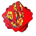 thumbnail image 2 of Carolines Treasures MW1022FC Crawfish Crunch Time Foam Coaster Set of 4 3 1/2 x 3 1/2 multicolor, 2 of 3
