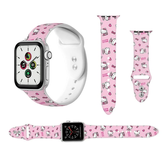 Hello kitty Silicone strap compatible with Apple Watch strap for men and women, soft wristband waterproof replacement sport strap for iWatch strap series 38mm/40mm