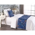 thumbnail image 2 of Floral Bed Runner Set, Retro Wave Inspired Flower Motif with Space Inspired Effects Print, Decorative Bedding Scarf & a Pillow Sham for Hotels Homes, Twin, Dark Violet Amber and Purple, by Ambesonne, 2 of 3