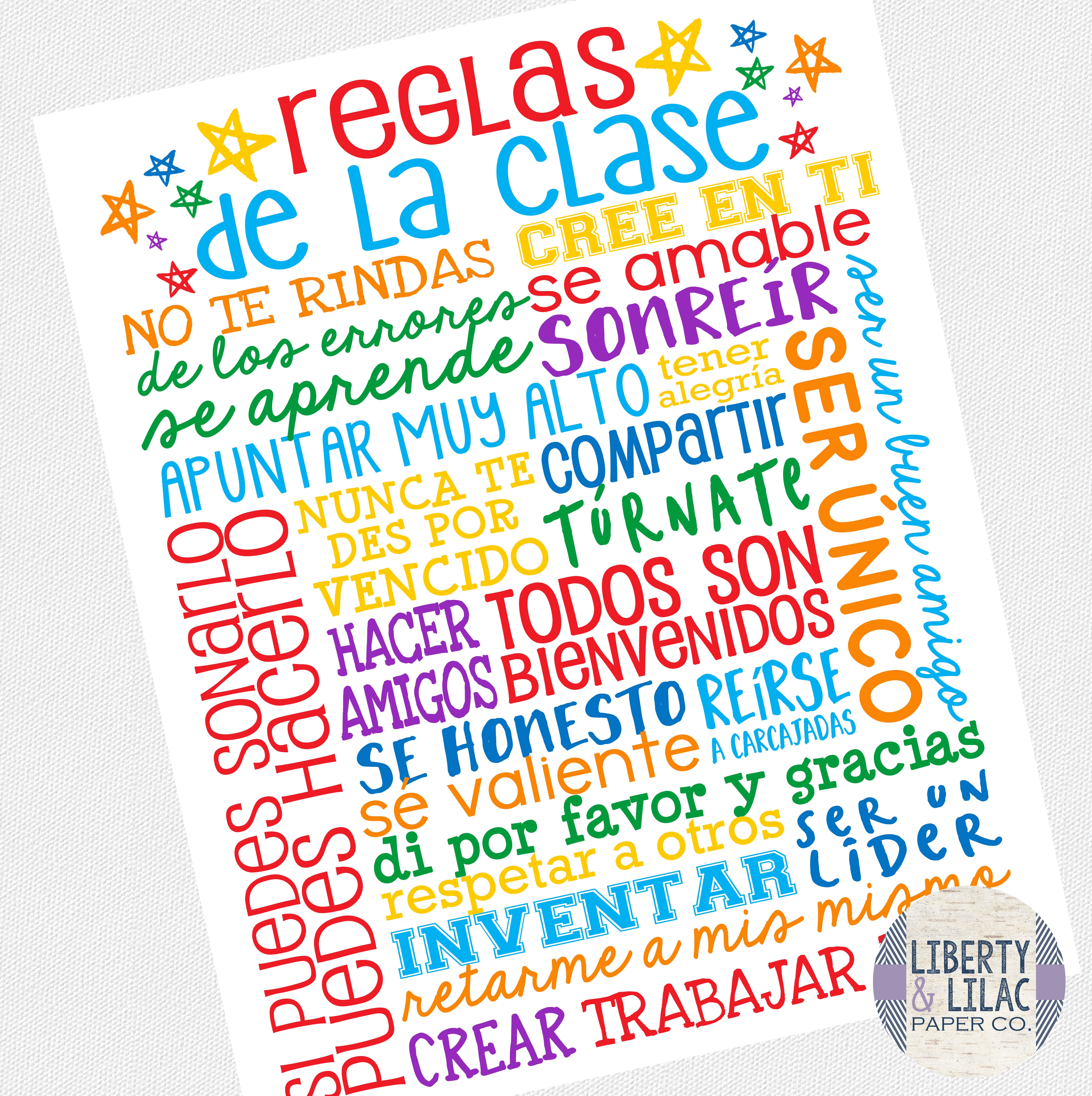 16x20 Spanish Classroom Rules Poster Reglas De La Clase