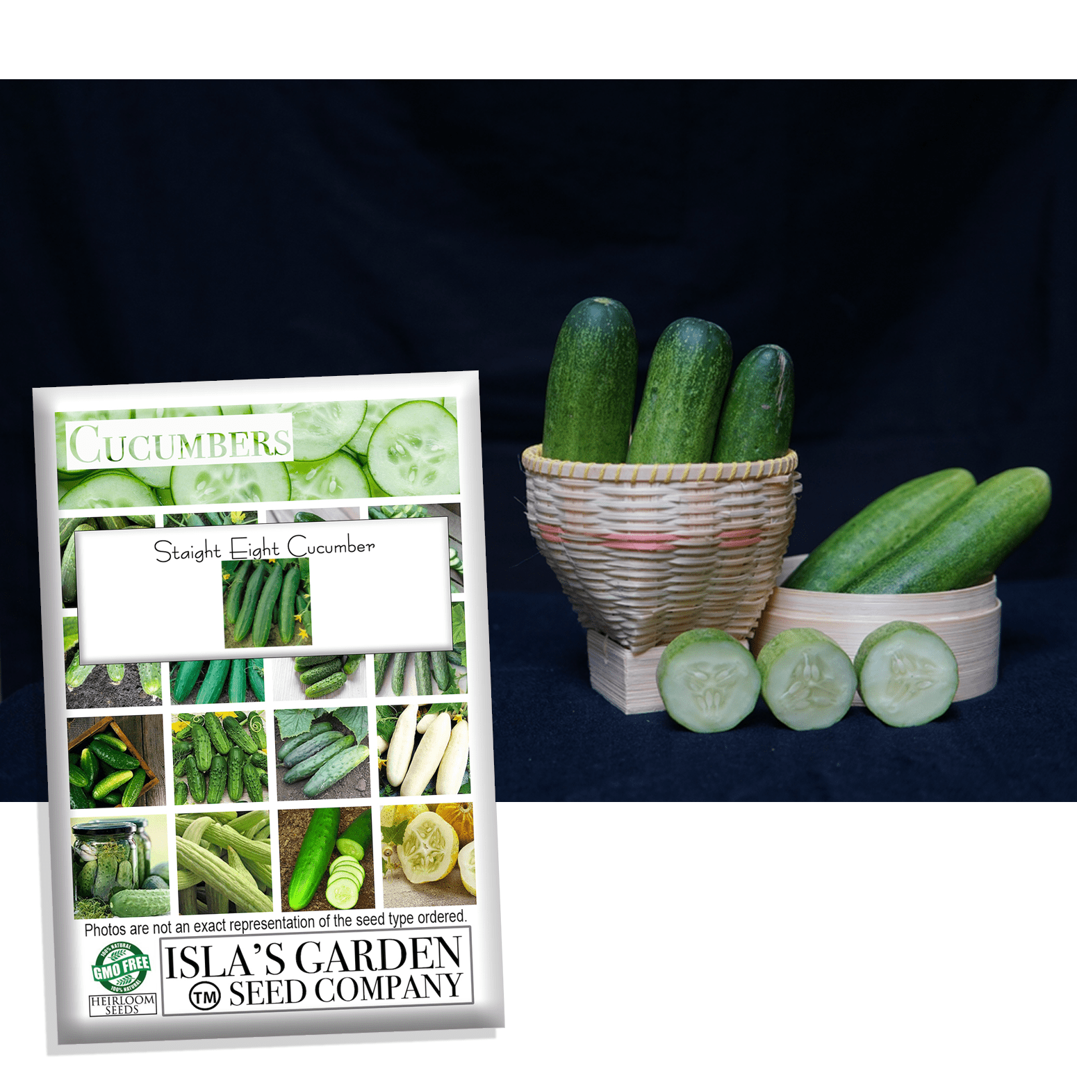 "Straight Eight" Cucumber Seeds for Planting, 150+ Heirloom Seeds Per