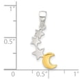 thumbnail image 6 of Auriga Fine Jewelry 925 Sterling Silver E-Coat and Gold-tone Star and Moon Pendant for Women (L-23.25 mm, W-8.6 mm), 6 of 6