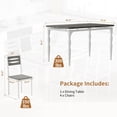 thumbnail image 2 of 5-piece industrial kitchen mesa set con spiral metal legs: compact dining room set para 4 con moderno design para apartments y small spaces (gris finish), 2 of 7