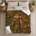 thumbnail image 5 of Nostalgic Christmas Elf Toy Workshop, Festive Holiday Scene, Warm Flannel Blanket for Living Room and Family Room, Art Lovers Christmas Gift, Festive Home Decor, 5 of 9