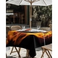 thumbnail image 4 of Outdoor Tablecloth with Umbrella Hole and Zipper Flame Baseball Square Tablecloths 54x54 Inch Waterproof Table Cloths Sports Black Patio Table Cover for Outdoor Tables Picnic BBQS Party Decor, 4 of 7