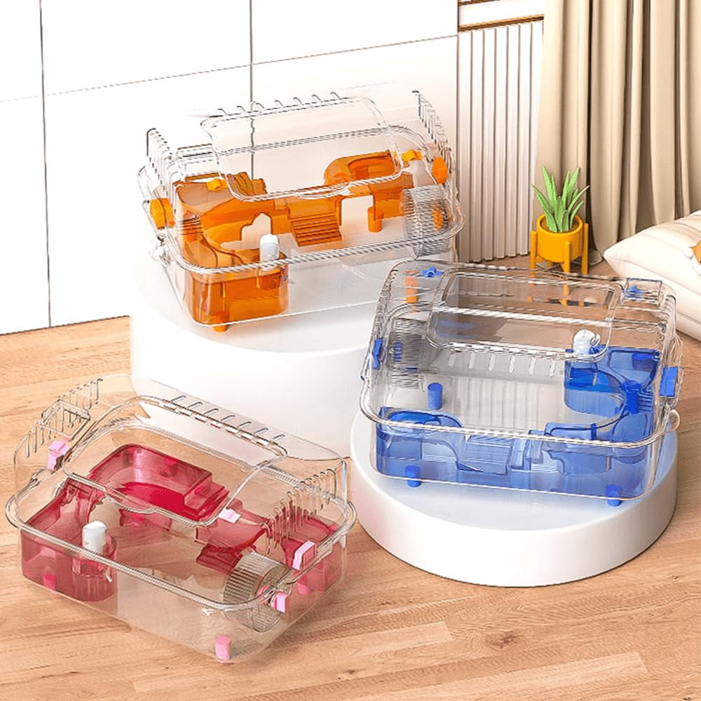 8-in-1 Hamster Cage  No Assembly Full Transparent Small Desktop/breeding/nursery 16.93*11.81*9.45 In Fits Space/kid's Room For & Hamsters