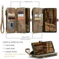 thumbnail image 3 of CaseMe Case for Samsung Galaxy S23 Wallet Case for Women Men, Fashion Durable PU Leather Magnetic Flip Lanyard Strap Wristlet Zipper Card Holder Wallet Phone Case for Samsung Galaxy S23 6.1-inch, 3 of 11