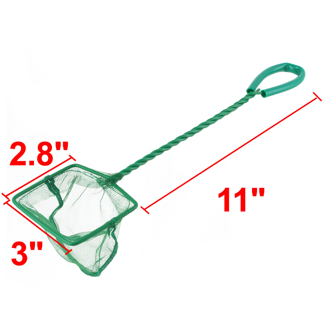 Aquarium Nylon Meshy Rectange Frame Fish Dip Catch Landing Net Green 3