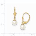 thumbnail image 2 of 14K Yellow Gold 6mm FW Cultured Pearl Leverback Earrings, 2 of 2