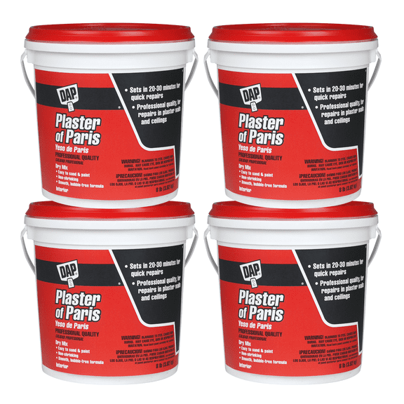 DAP Plaster of Paris: 8 lb. dry mix tub (White) [4-pack] 7079810310