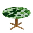 thumbnail image 3 of HAOXIT St Patricks Day Round Tablecloth  Checkered Buffalo Plaid Tablecloth Washable Polyester Shamrock Print Table Cloth Table Cover for Home Kitchen Dining Table Outdoor Party Patio 38-42, 3 of 8