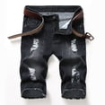 thumbnail image 2 of IROINNID Men's Casual Elastic Frayed Hem Jeans Stretch Comfy Stylish Retro Denim Shorts, 2 of 4