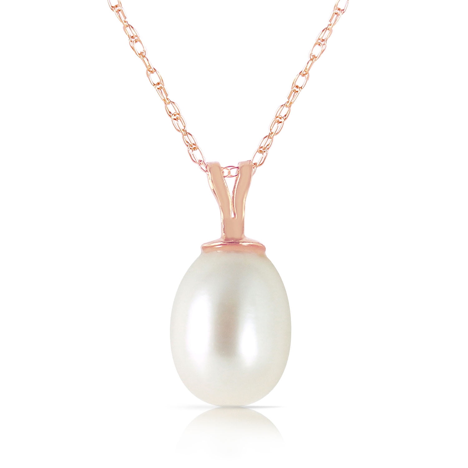 Galaxy Gold 14K Solid Gold 4 Carat Natural Pearl Necklace for Women - Rose Gold Fine Jewelry