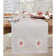 thumbnail image 2 of Fennco Styles Embroidered Ornaments & Snowflake Holiday Table Runner 16" W x 90" L - Silver Festive Table Cover for Christmas, Family Gathering, Banquets and Special Events, 2 of 3