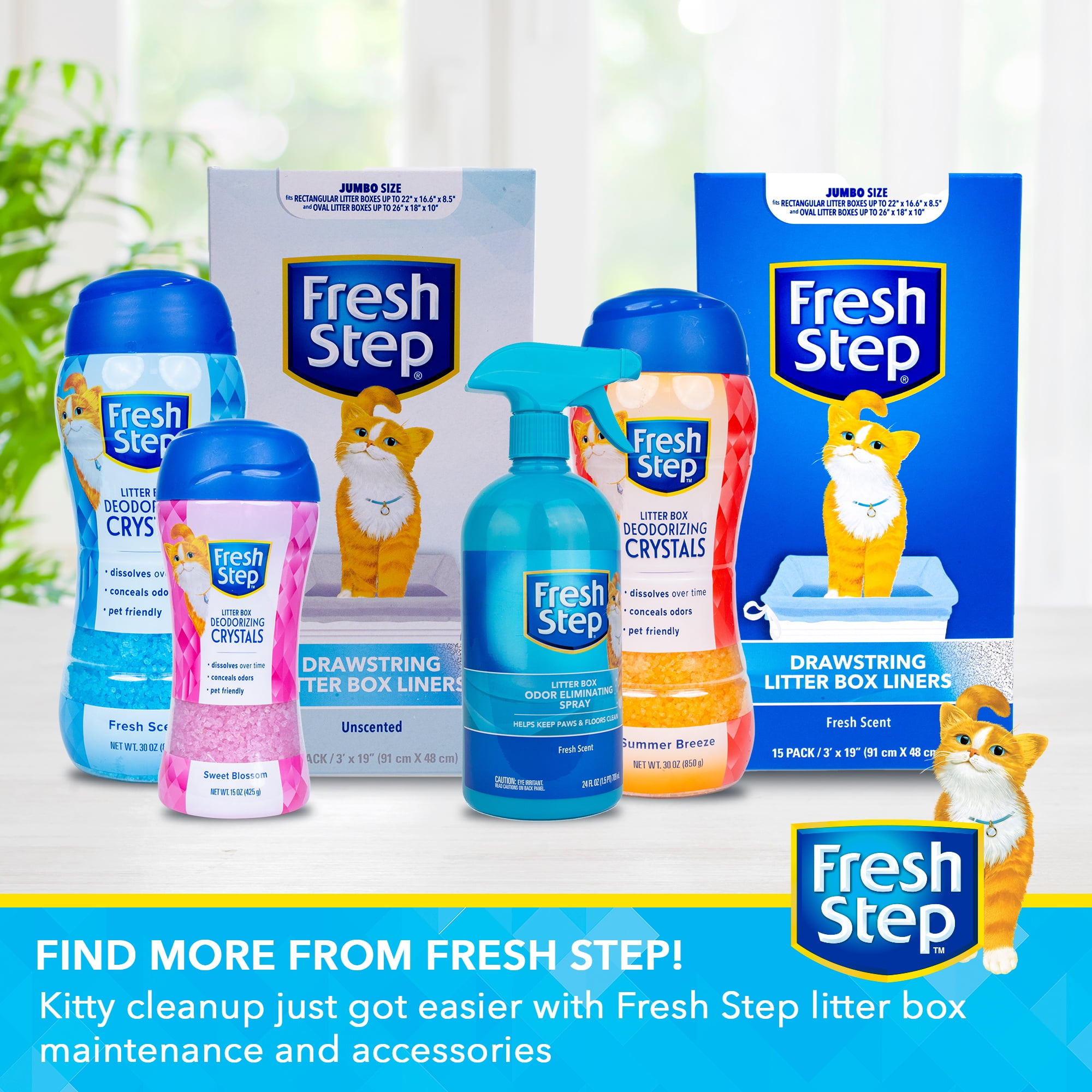 Fresh Step Litter Box Scent Crystals in Summer Breeze, 30oz