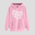 thumbnail image 4 of Goodeals Mama Fleece Sweatshirts Women Casual Oversized Pullover Hoodies 2025 Loose Drop Shoulder Cute Heart Graphic Hooded Shirts Personalized Mom Gift for Her(Pink,XL), 4 of 4