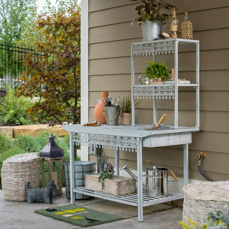 Belham Living Garden Grove Metal Potting Bench Belham Living Garden Grove Metal Potting Bench