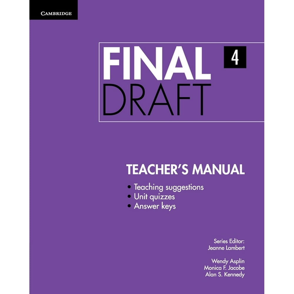 Final Draft Final Draft Level 4 Teacher's Manual (Paperback) Walmart