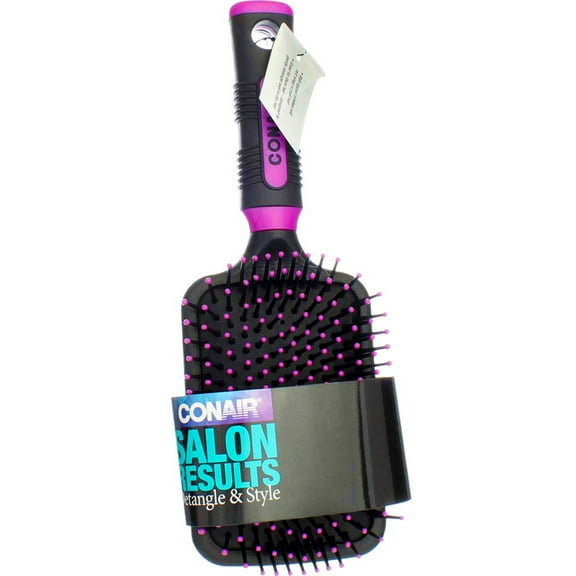Conair Professional Salon Results All Purpose Cushion Base Paddle Hair Brush, Colors May Vary 1 ea (Pack of 2)