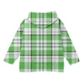 thumbnail image 4 of SGFCWSX Girls Oversized Hoodies Zip Up Fleece Sweatshirts Kids Plaid Long Sleeve Sweatshirt Jacket Green Size 5 Years, 4 of 6
