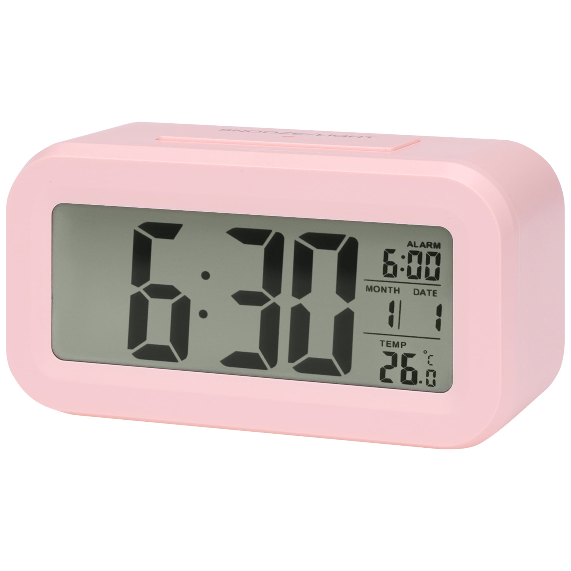 Unique Bargains Small Digital Alarm Clock for Bedroom for Deep Sleepers Pink