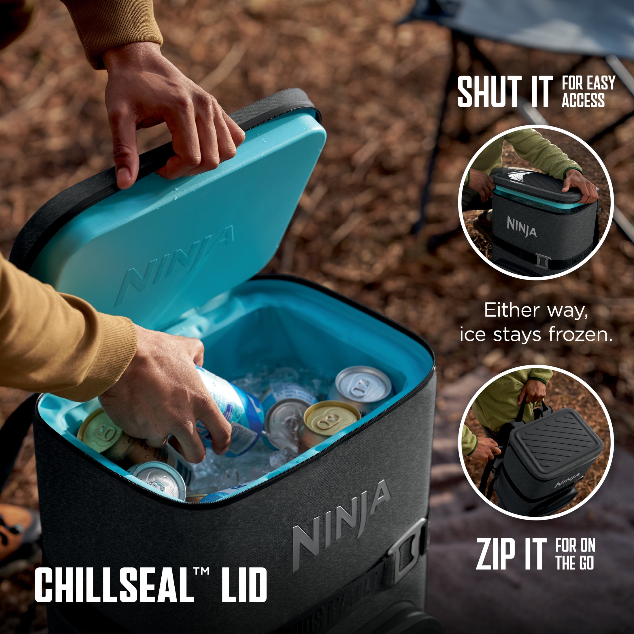Ninja FrostVault Go 24-Can Backpack Soft Cooler with Cold Dry Zone
