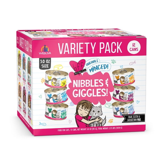 B.F.F. Originals Nibbles & Giggles! Variety Pack Wet Cat Food 3 oz. Count of 12