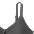 thumbnail image 3 of Nfurl Womens Zipper Front Closure Sports Bras Removable Pads Adjustable Strap Wireless Workout Bra High Impact Running Gym Yoga Bras Dark Gray,Free Size, 3 of 4