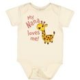 thumbnail image 3 of Inktastic My Nana Loves Me- Cute Giraffe Boys or Girls Baby Bodysuit, 3 of 5