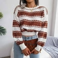 thumbnail image 4 of Fesfesfes Women Sweaters Casual Round Neck Long Sleeve Loose Sweater Fall Blouse Pullver Tops, 4 of 8