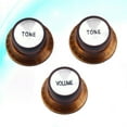 thumbnail image 6 of FRCOLOR 3 Pcs Bass Guitar Ct Guitar Knob Guitar Control Knob M Brown, 6 of 8