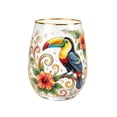 thumbnail image 2 of Hand Blown Crystal Whiskey Glass Cup,Bird & Floral Art Tumbler,Hummingbird Stemless Wine Glass,for Home Table Decor, 300ml,1 Pack, 2 of 7