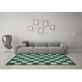 thumbnail image 3 of Ahgly Company Indoor Rectangle Checkered Light Blue Modern Area Rugs, 4' x 6', 3 of 4