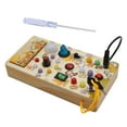 thumbnail image 3 of Interruptor de luces, tablero ocupado, juguetes con botones, habilidades motoras básicas, juguete de viaje, Panel de Control de madera para niños, 3 of 9
