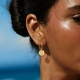 thumbnail image 3 of Disc Leverback Earrings for Women: Dainty 14k Gold Plated Dangle Earrings for Women Hypoallergenic Hammered Teardrop Coin Earring Set Gold Jewelry for Womens Trendy, 3 of 14