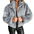 thumbnail image 2 of AOOCHASLIY Ladies Coat Clearance Women's Fashion Street Loose Long Sleeve Solid Color Casual Cardigan Coat, 2 of 5