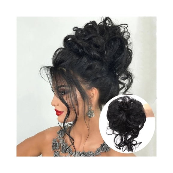 Synthetic Hair Bun Chignon Messy Curly Elastic Scrunchy False Hair Pieces for Women