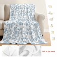 thumbnail image 5 of Light Blue Flower Blanket Soft Cozy Warm Throw Blanket for Couch, Plush Fuzzy Flannel Fleece Blankets for Sofa, Vintage Farmhouse Boho Leaf Spring Bed Blankets Lightweight Gifts for Women, 32"x48", 5 of 9