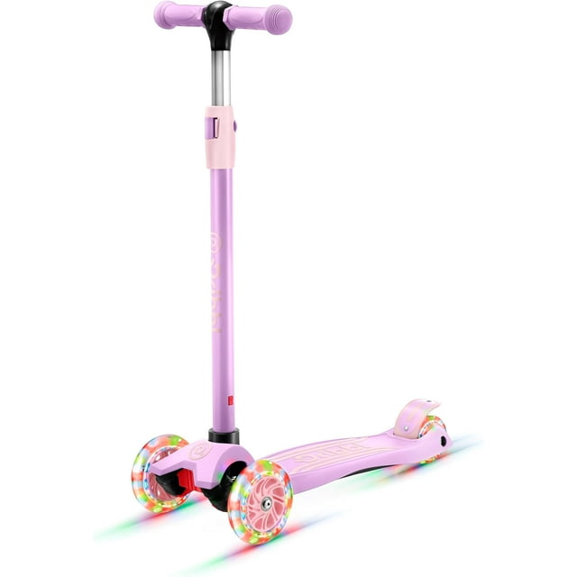 Dribbl Trottinette pour Enfants à 3 Roues - Technologie de Direction par Inclinaison, Guidon Réglable en Hauteur, Grand Plateau Antidérapant, Trottinette pour Garçons et Filles de 2 Ans et Plus, Approuvée par la Sécurité des Enfants, Supporte les Cyclistes jusqu'à 165 lbs, Violet