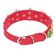 thumbnail image 2 of Collier Animal en Cuir d'Alliage Ajustable, Collier Décor Fleur, Chaîne de Cou pour Animaux, Rouge, P, 2.5x37cm, 2 of 6