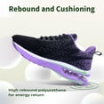 thumbnail image 2 of Women's Walking Shoes Slip On Tennis Athletic Gym Running Sneakers BlackPurple Size 9.5, 2 of 6