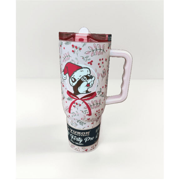 Buc-ee's 2026 Yukon 40oz Pink Christmas Tumbler Beaver With Santa Hat
