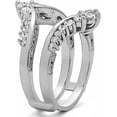 thumbnail image 3 of Divine Creation 2.20 Ct Round Cut White Diamond Wedding Engagement Enhancer Guard Wrap Ring 14K White Gold Plated 925 Sterling Silver For Women's -5, 3 of 3