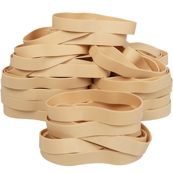 Rubber Bands Beige 40 Pcs Size#105 Big Wide Rubber Band Large Elastic Rubber Bands Office Supplies Heavy Duty Strong Outdoor (5.12" x 0.6")