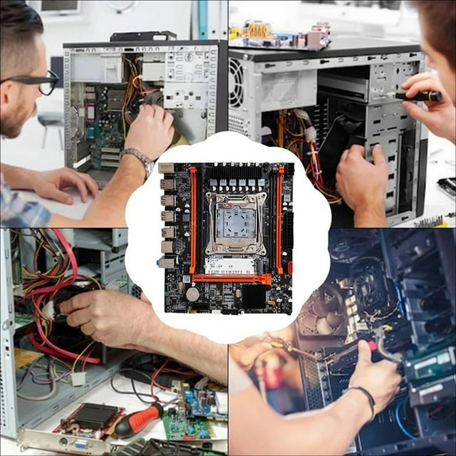 2X Placa Base X99H+E5 2666 V3 CPU+Cable de Interruptor+Kit de Cable LGA2011-V3 DDR3X4 Ranura RAM M.2 NVME PCI-e 3.0 X16 SATA3.0
