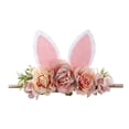 thumbnail image 2 of Wuxian Toddler Baby Girls Easter Bunny Ear Flower Headband Trendy Spring Summer Photography Prop Soft Hairbands Fashionable Comfortable Beauty Headdresses Headwear,Pink2,One Size, 2 of 3