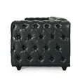 thumbnail image 5 of Noble House Feichko Faux Leather Tufted 3 Seater Sofa, Midnight Black, 5 of 9