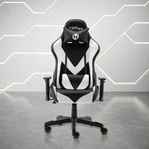 Techni Sport TS 92 PC Gaming Chair with Foam Seat and Padded Arms, Reclining Office Chair with Height and Tilt Adjustable